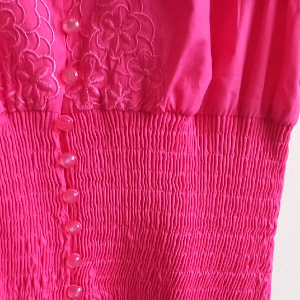 Pink Ruffled Smocked Blouse - Picture 4 of 10